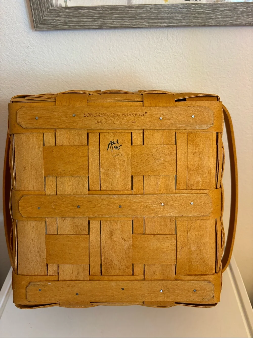Vintage 1995 Longaberger Square Cake Basket, Swing Handles, 12”x12”x6.25”